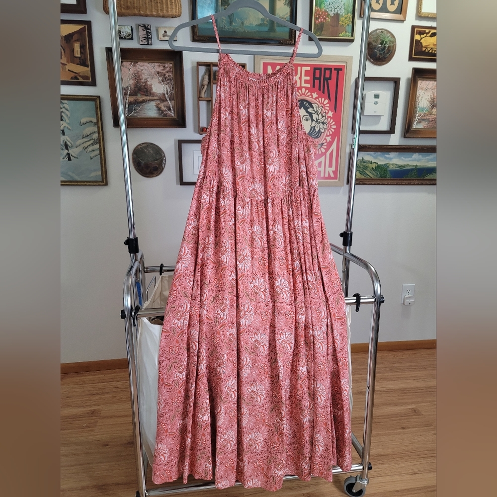 NWT Orange Paisley Maxi Dress. Spaghetti straps. Size XXL